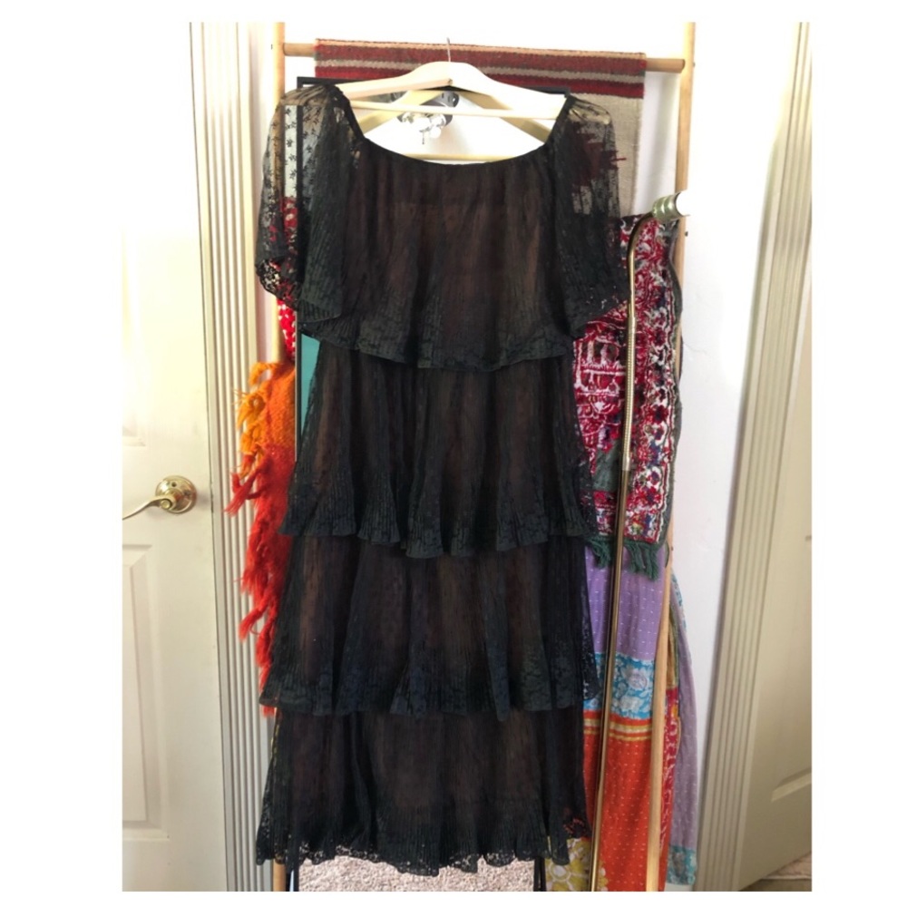 Vintage l. magnin Tiered Lace Dress